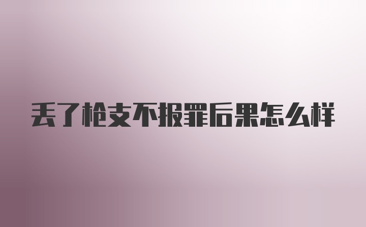 丢了枪支不报罪后果怎么样