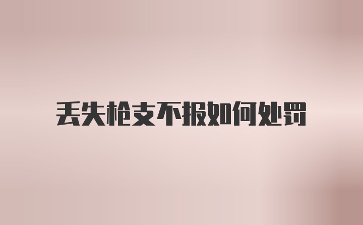 丢失枪支不报如何处罚