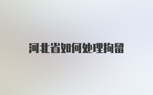 河北省如何处理拘留