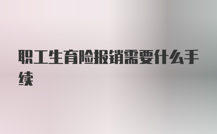 职工生育险报销需要什么手续