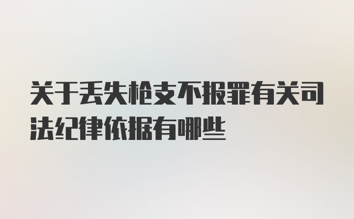 关于丢失枪支不报罪有关司法纪律依据有哪些