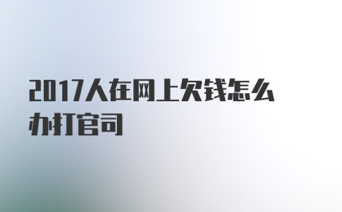 2017人在网上欠钱怎么办打官司