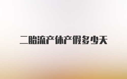 二胎流产休产假多少天