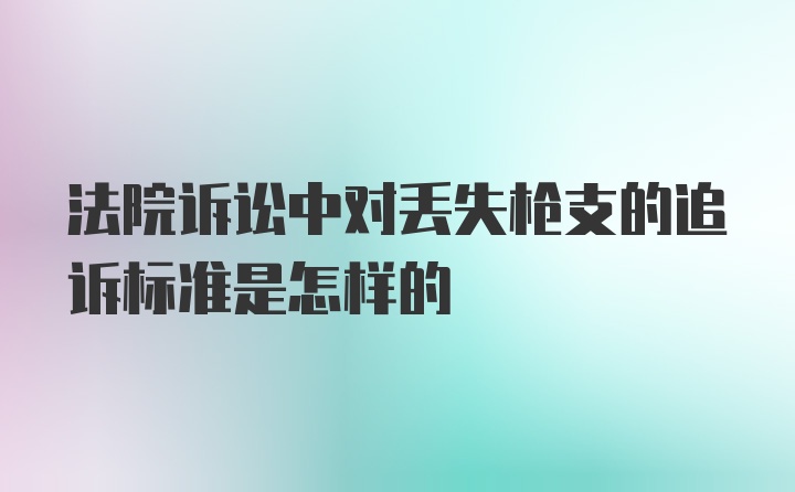 法院诉讼中对丢失枪支的追诉标准是怎样的