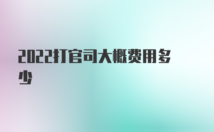 2022打官司大概费用多少