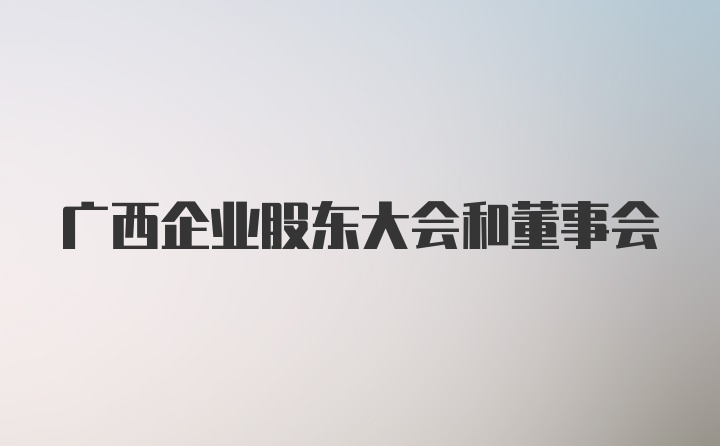 广西企业股东大会和董事会