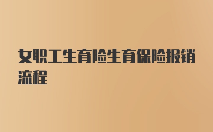 女职工生育险生育保险报销流程