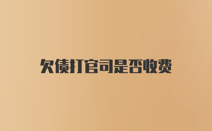 欠债打官司是否收费