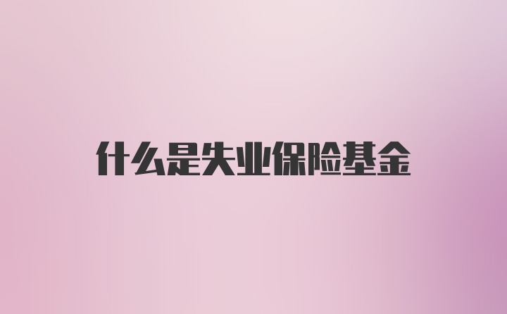 什么是失业保险基金