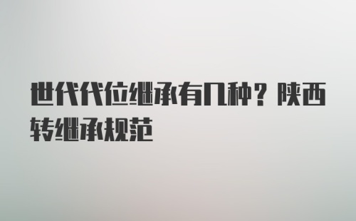 世代代位继承有几种？陕西转继承规范