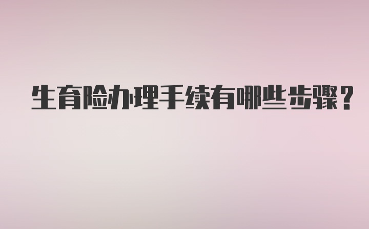 生育险办理手续有哪些步骤？