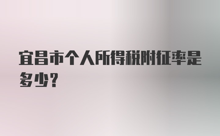 宜昌市个人所得税附征率是多少？