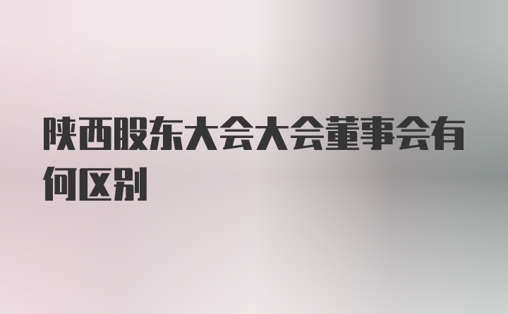 陕西股东大会大会董事会有何区别