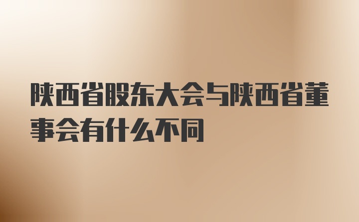 陕西省股东大会与陕西省董事会有什么不同