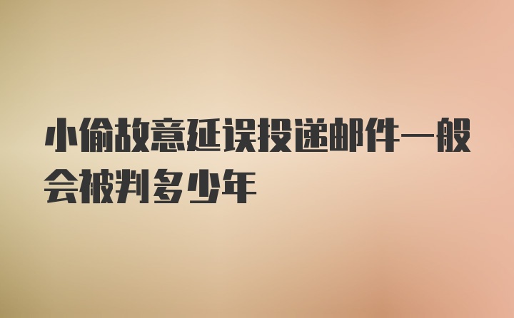 小偷故意延误投递邮件一般会被判多少年