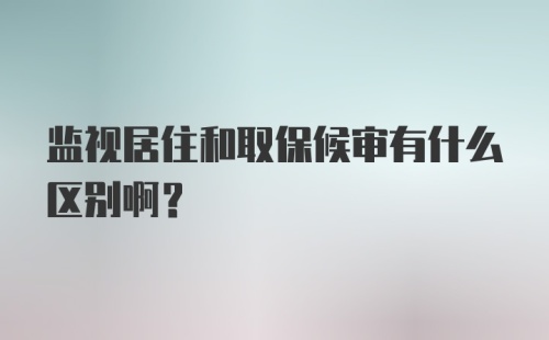 监视居住和取保候审有什么区别啊？