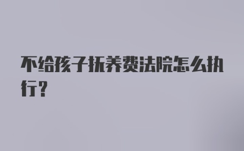 不给孩子抚养费法院怎么执行？