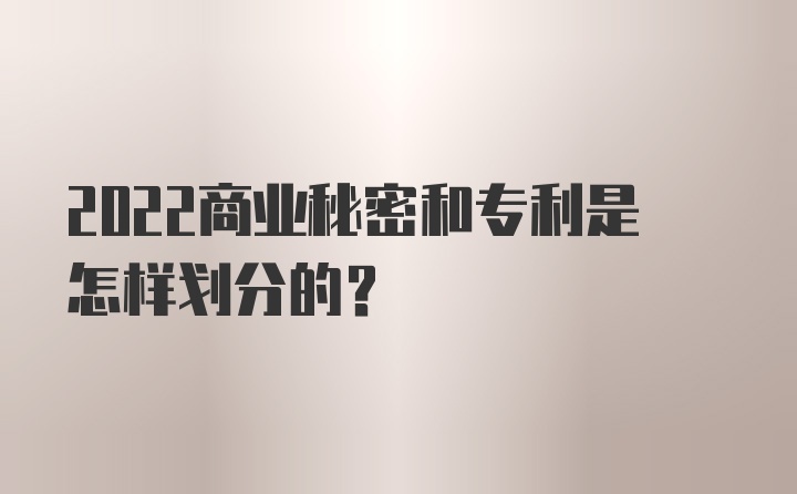 2022商业秘密和专利是怎样划分的？