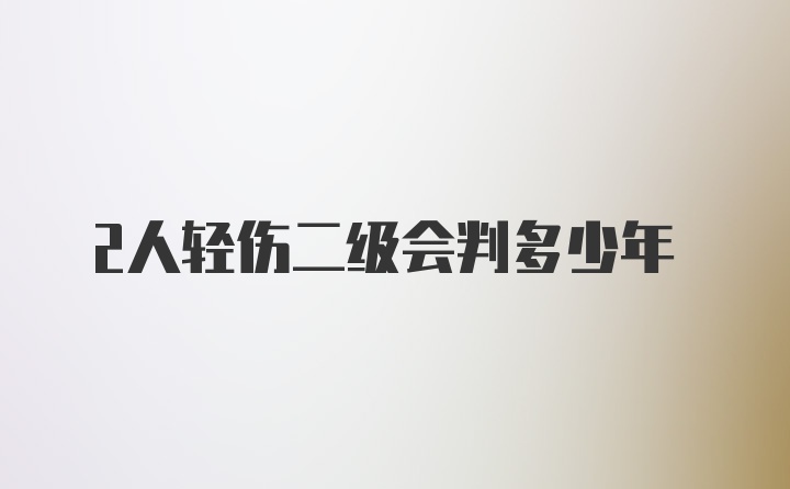 2人轻伤二级会判多少年