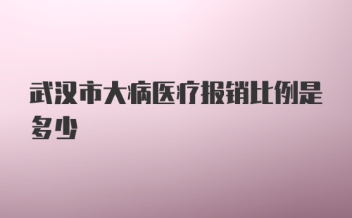 武汉市大病医疗报销比例是多少