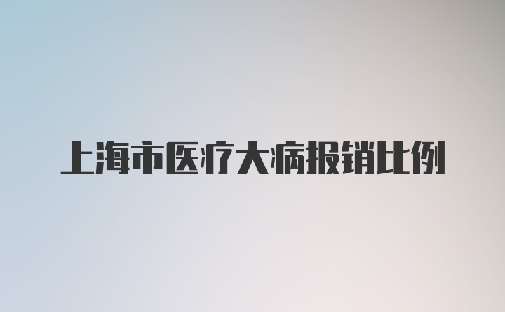 上海市医疗大病报销比例