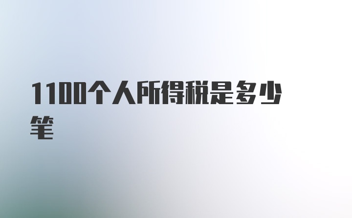 1100个人所得税是多少笔