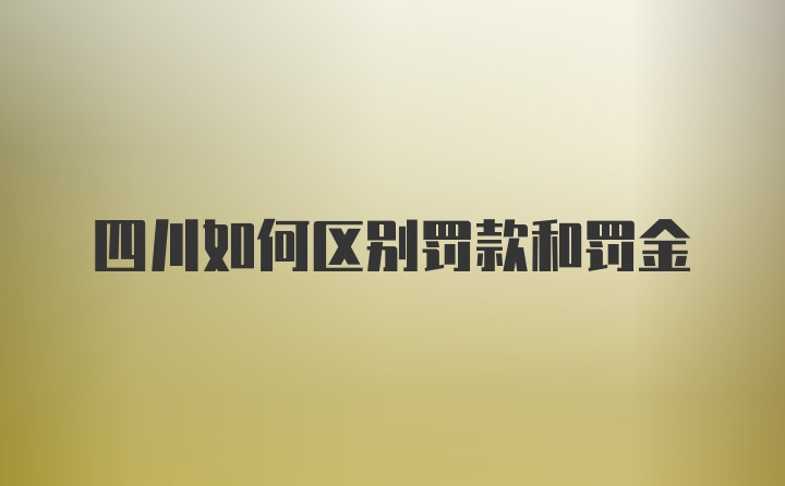 四川如何区别罚款和罚金