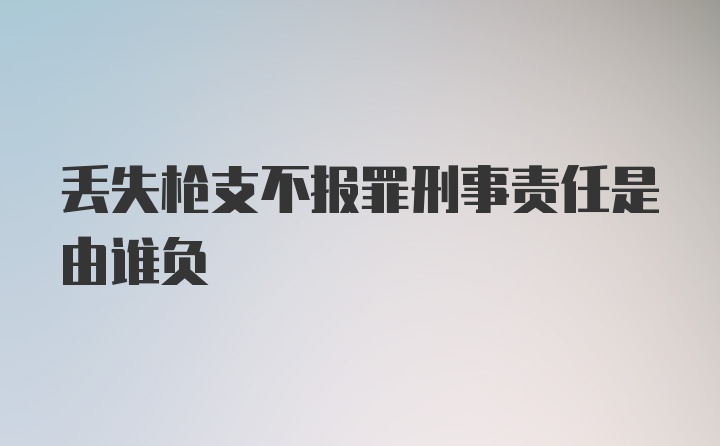 丢失枪支不报罪刑事责任是由谁负