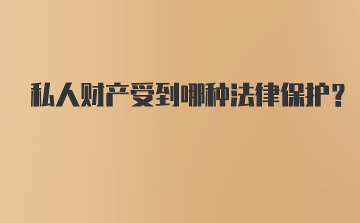 私人财产受到哪种法律保护？