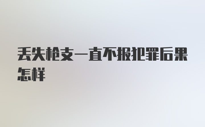 丢失枪支一直不报犯罪后果怎样