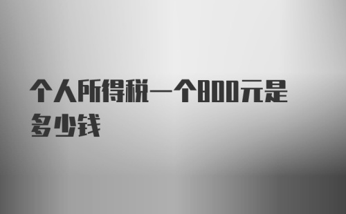 个人所得税一个800元是多少钱