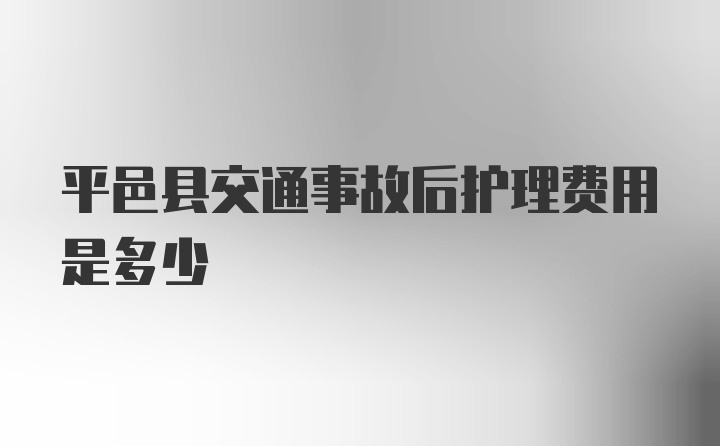 平邑县交通事故后护理费用是多少