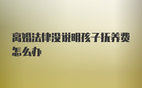 离婚法律没说明孩子抚养费怎么办