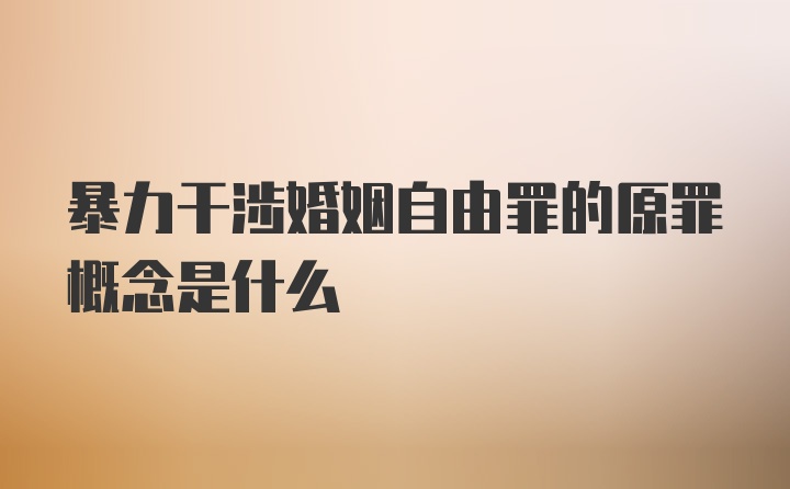 暴力干涉婚姻自由罪的原罪概念是什么