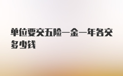 单位要交五险一金一年各交多少钱