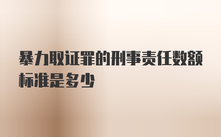 暴力取证罪的刑事责任数额标准是多少