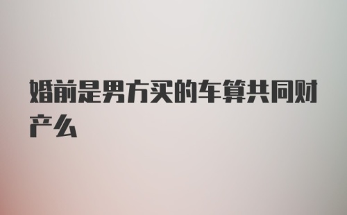 婚前是男方买的车算共同财产么