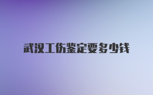 武汉工伤鉴定要多少钱