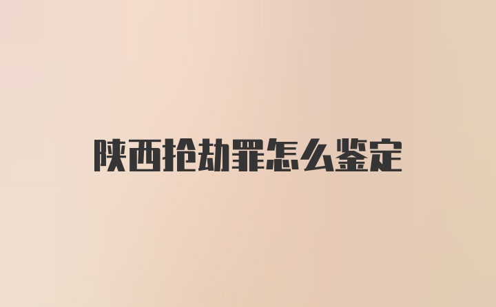 陕西抢劫罪怎么鉴定