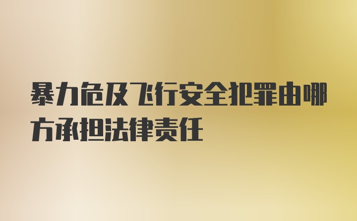 暴力危及飞行安全犯罪由哪方承担法律责任