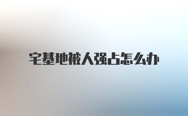 宅基地被人强占怎么办