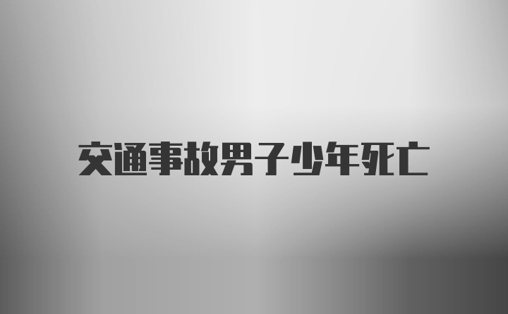 交通事故男子少年死亡