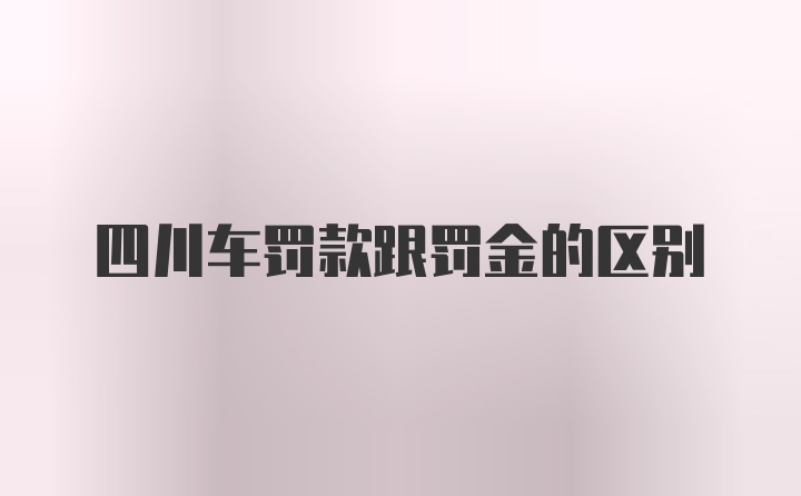 四川车罚款跟罚金的区别