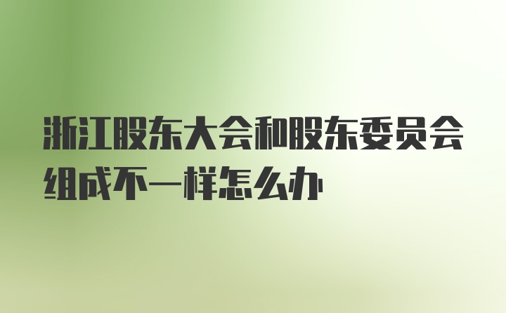 浙江股东大会和股东委员会组成不一样怎么办