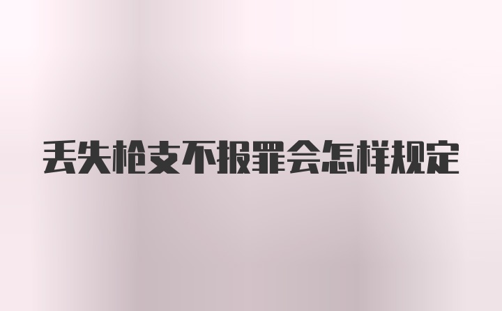 丢失枪支不报罪会怎样规定