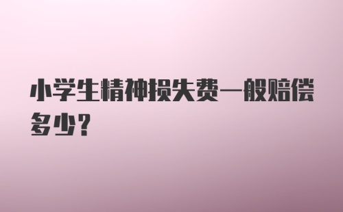 小学生精神损失费一般赔偿多少？