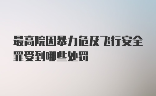 最高院因暴力危及飞行安全罪受到哪些处罚