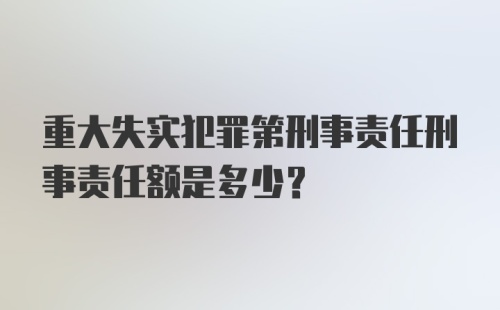 重大失实犯罪第刑事责任刑事责任额是多少?