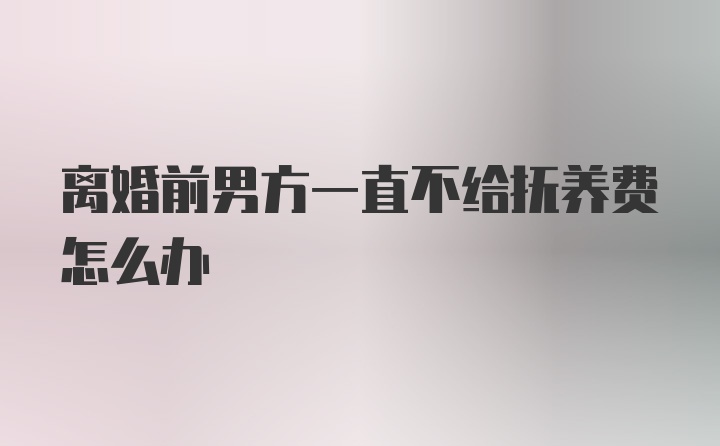 离婚前男方一直不给抚养费怎么办