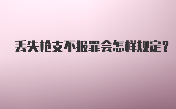 丢失枪支不报罪会怎样规定?